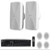 Rockville WET-7020W Bundle: Pair 5.25 in 70V Commercial Indoor/Outdoor Wall Speakers White, (4) CCL5T 5 in 70V Ceiling Speakers, RCS80-1 60 Watt Bluetooth Amplifier Receiver for Restaurant, 7-Items view 1