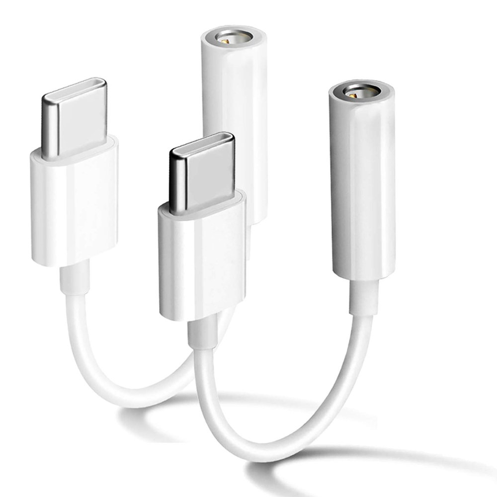2 Pack USB C to 3.5mm Headphone Jack Adapter Type C Port Audio Aux Cable Dongle Compatible with iPhone 17/16/15/15 Plus/15 Pro/15 Pro Max/iPad/Pixel, Samsung Galaxy S23 S22 S21 S20 Ultra Z Flip/Note