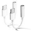 2 Pack USB C to 3.5mm Headphone Jack Adapter Type C Port Audio Aux Cable Dongle Compatible with iPhone 17/16/15/15 Plus/15 Pro/15 Pro Max/iPad/Pixel, Samsung Galaxy S23 S22 S21 S20 Ultra Z Flip/Note view 1