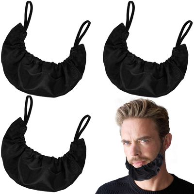 Eboot 3 Pack Satin Beard Mask Bonnet for Men, Classic Style, 14 x 4.5 Inch