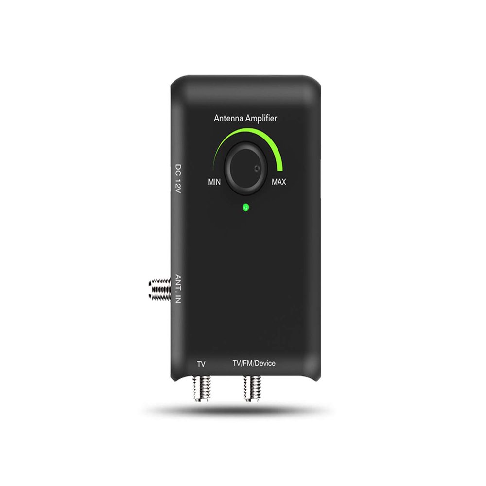 ANTOP HD Smart Boost Antenna Amplifier, HDTV Signal Booster, Amplifier with Dual Outputs for TV and Second Device,Enhances VHF/UHF/FM Reception,Compatible with All Antenna Brands, SBS-602B