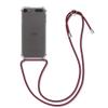 kwmobile Crossbody Case Compatible with Apple iPod Touch 6G / 7G (6th and 7th Generation) - Transparent TPU Cover w/Neck Strap - Transparent/Dark Red view 1