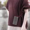 kwmobile Crossbody Case Compatible with Apple iPod Touch 6G / 7G (6th and 7th Generation) - Transparent TPU Cover w/Neck Strap - Transparent/Dark Red view 2