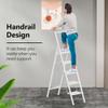GameGem 5 Step Ladder for 10 Feet High Ceiling, Folding Step Stool Stepladders with Anti-Slip and Wide Pedal for Home and Kitchen Use Space Saving (White) view 4