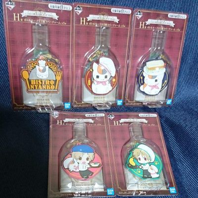 Banpresto Ichibankuji Nyanko Teacher Manpuku Bistro H Award Charm 6.5cm 5set