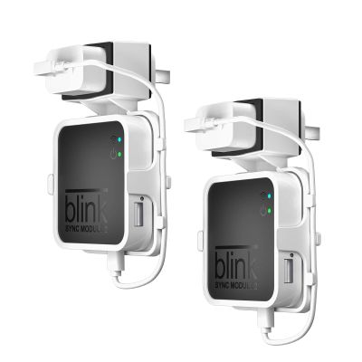 Outlet Wall Mount for Blink Sync Module 2,Simple Mount Bracket Holder for All-New Blink Outdoor and All-New Blink Indoor Home Security Camera with Easy Mount Short Cable (2Pack,White)