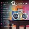 Wireless Express - Mini Boombox with LED Speakers Retro Bluetooth Speaker w/Enhanced FM Radio - Perfect for Home and Outdoor (Rainbow Bling) view 2