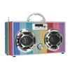Wireless Express - Mini Boombox with LED Speakers Retro Bluetooth Speaker w/Enhanced FM Radio - Perfect for Home and Outdoor (Rainbow Bling) view 3