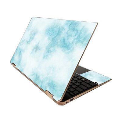 MightySkins Glossy Glitter Skin for HP Spectre x360 15" (2020) - Blue Marble | Protective, Durable High-Gloss Glitter Finish | Easy to Apply, Remove, and Change Styles | Made in The USA