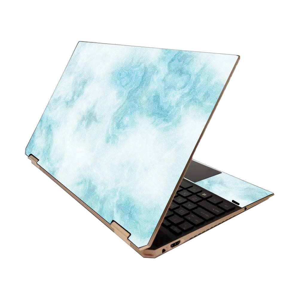 MightySkins Glossy Glitter Skin for HP Spectre x360 15" (2020) - Blue Marble | Protective, Durable High-Gloss Glitter Finish | Easy to Apply, Remove, and Change Styles | Made in The USA
