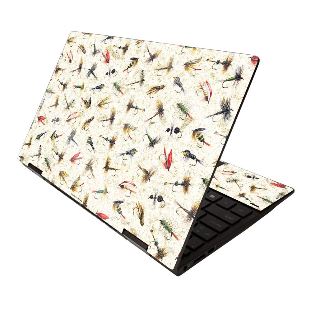 MightySkins Glossy Glitter Skin for HP Envy x360 13" (2020) - Fishing Flies | Protective, Durable High-Gloss Glitter Finish | Easy to Apply, Remove, and Change Styles | Made in The USA