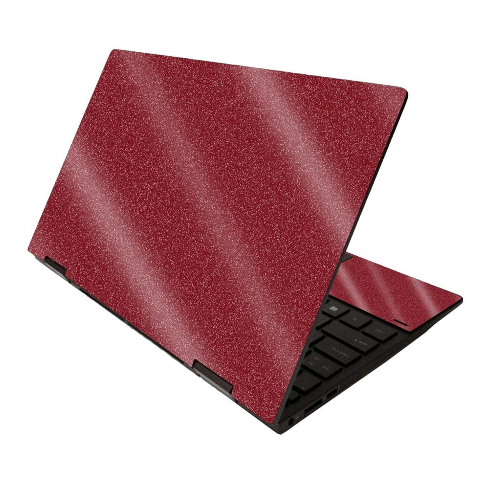 MightySkins Glossy Glitter Skin for HP Envy x360 13" (2020) - Solid Burgundy | Protective, Durable High-Gloss Glitter Finish | Easy to Apply, Remove, and Change Styles | Made in The USA
