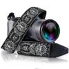 Art Tribute Camera Strap, Vintage Embroidered Neck Shoulder & Crossbody Camera Strap for DSLR Mirrorless Cameras, Fits Canon Nikon Sony Fujifilm, Quick Release, Photographer Gift, Silver Black view 1