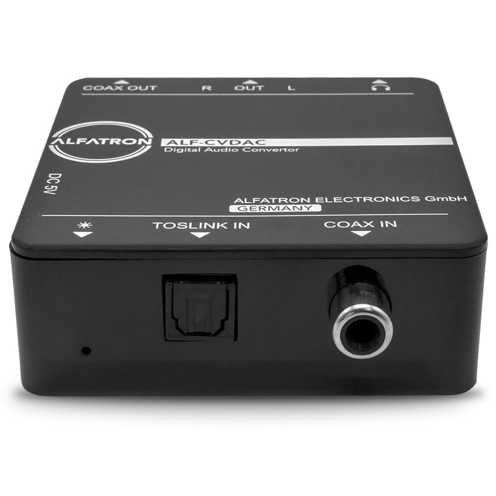 Alfatron ALF-CVDAC Digital to Analog Audio Converter for Coaxial/Toslink Digital Audio Input to Analog L/R, 3.5mm Audio Output, Supports up to 24-bit/192 kHz, Compatible w/ Xbox360, PS3, Blu-Ray