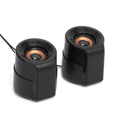Frisby Audio FS-910 USB Powered 2.0 Stereo Computer Speakers - 8W Total Output, in-Line Volume Control, Compact Desktop Design for PC/Laptop, 100Hz Frequency Response, Plug & Play - Black