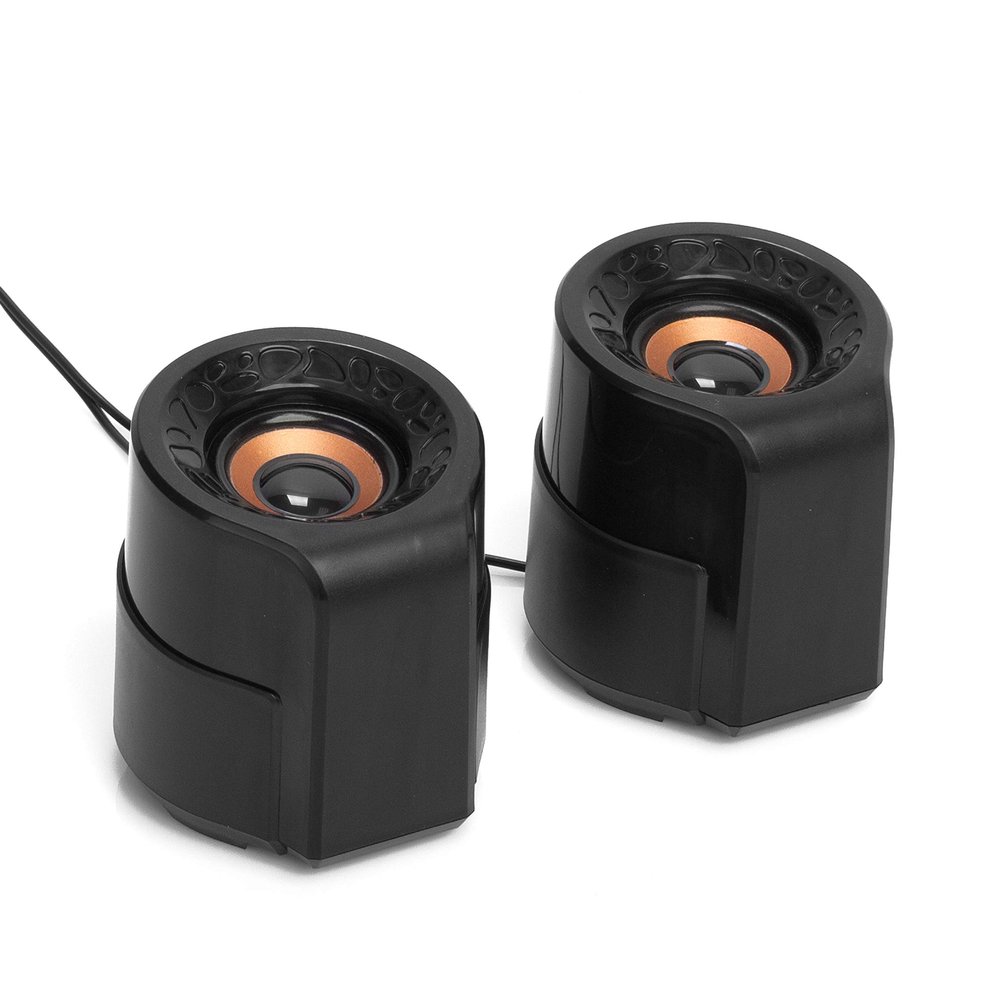 Frisby Audio FS-910 USB Powered 2.0 Stereo Computer Speakers - 8W Total Output, in-Line Volume Control, Compact Desktop Design for PC/Laptop, 100Hz Frequency Response, Plug & Play - Black