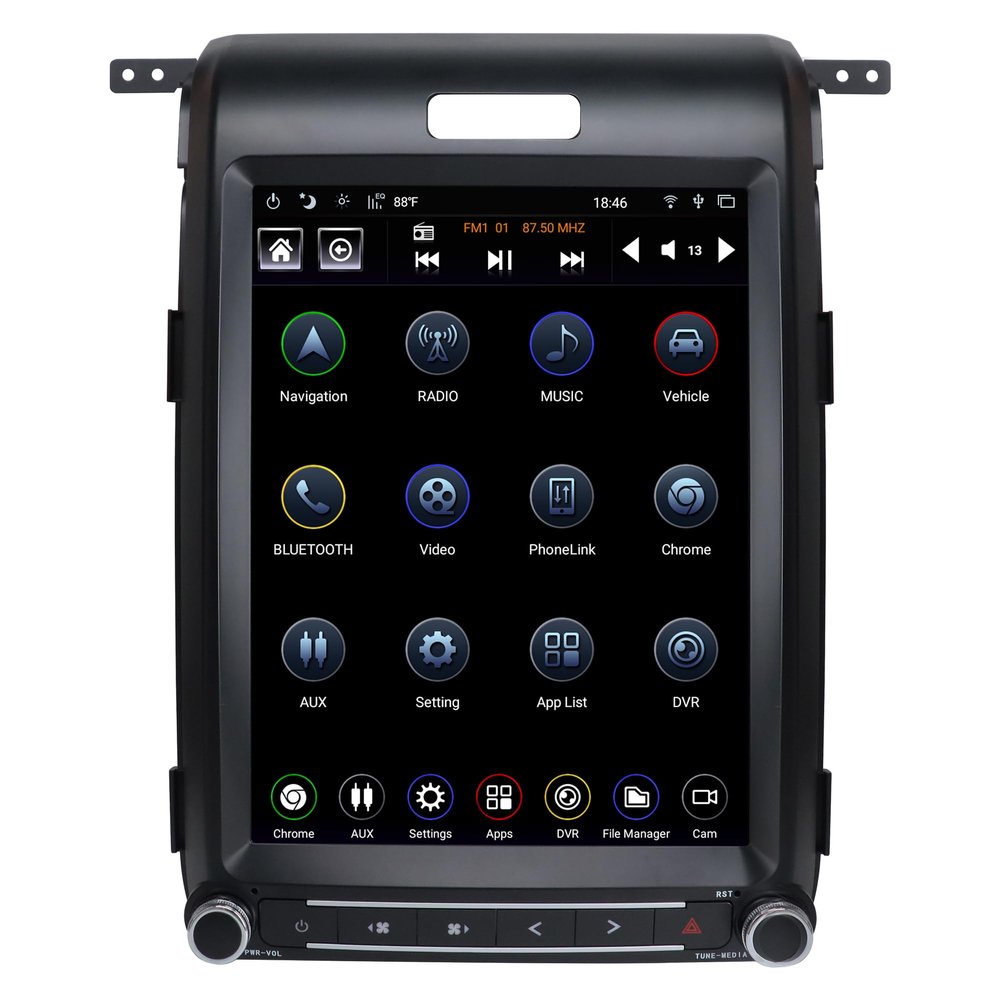 UNIMEAUTO T-Style 12.1 Touch Screen Radio for Ford F150 2013-2014, Android Head Unit with GPS Navigation, Bluetooth, WiFi, USB/AUX | Supports CarPlay,Backup Camera & Climate Control