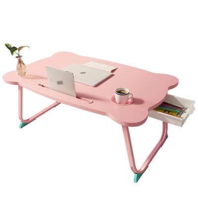 QMMD Bed Tray Laptop Desk,Foldable Laptop Bed Table Lap Desk Stand, Portable Lap Desk with Tablet Slots Perfect for Watching Movie on Bed Or As Personal Dinning Table,White