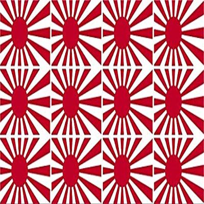 (x12) Rising Sun Flag Decal 2"x1.2" Japanese Japan Hard Hat Helmet 3M Reflective Sticker