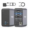 4URPC USB C Docking Station Dual Monitor, Dual HDMI USB C Dock, Laptop Docking Station with 2 HDMI Ports, VGA, 7 USB, 65W Power Adapter, Ethernet, SD/TF, Audio/Mic for Windows, and ChromeOS view 1