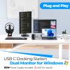 4URPC USB C Docking Station Dual Monitor, Dual HDMI USB C Dock, Laptop Docking Station with 2 HDMI Ports, VGA, 7 USB, 65W Power Adapter, Ethernet, SD/TF, Audio/Mic for Windows, and ChromeOS view 2