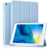 Akkerds Case Compatible with iPad 10.2 Inch 2021/2020/2019, for iPad 9th/8th/7th Generation Case with Pencil Holder, Protective with Soft TPU Back, Auto Sleep/Wake Cover, Sky Blue view 1