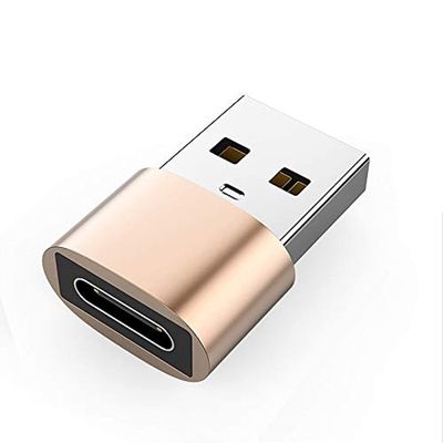 2PCS USB 3.0 (USB-A) Male to USB3.1 (Type-C) Female Rose Gold Adapter Converter