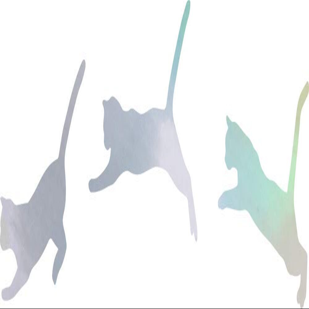 NBFU Cute Cat Jumping Animal Lover Pet 1 (Hologram) (Set Of 2) Premium Waterproof Vinyl Decal Stickers For Laptop Phone Accessory Helmet Car Window Bumper Mug Tuber Cup Door Wall Decoration