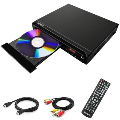 WISCENT Compact DVD Player for TV, Multi-Region Free, with HDMI/RCA/USB/MIC,Full HD Picture Quality,Anti-Skip,CD/DVD Player for Smart TV(not Blu-ray Player)