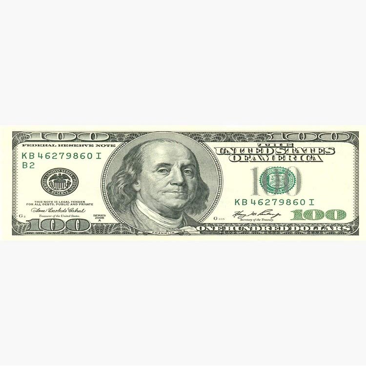 100 Dollar Bill Sticker - Sticker Graphic -Stickers for Hydroflask Water Bottles Laptop Computer Skateboard, Waterproof Decal Stickers