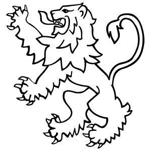 Lion Rampant - Pack of 4 - StickerVinyl Waterproof Sticker Decal Car Laptop Wall Window Bumper Sticker