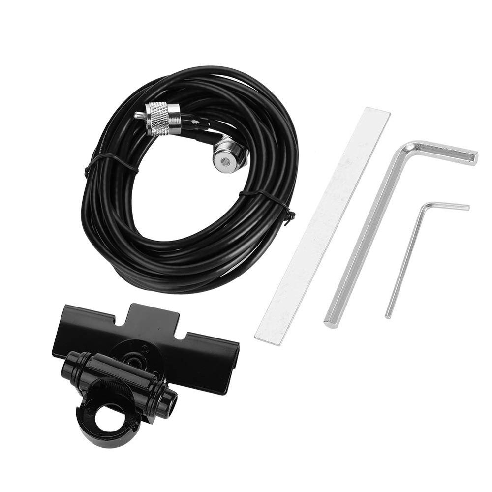 RB-400 Car Antenna Mount Bracket with 5m PL259 Extension Cable for Mobile Radio Car Clip Mount Trunk Lid/Hatchback/Door Mount
