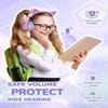 iClever Cat Ear Kids Bluetooth Headphones, LED Lights Up, 74/85dBA Safe Volume Limited, 50H Playtime,Bluetooth 5.2, USB C,Kids Headphones Wireless Over Ear for Travel iPad Tablet, Meow Macaron-Purple view 3