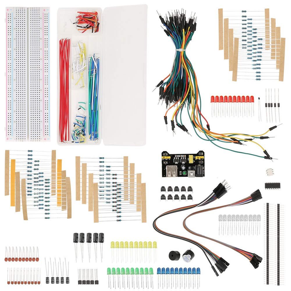Electronics Component Starter Kit, Projects Learning Basic Starter Kit, Large Quantity for DIY Electronics Enthusiasts Learn Electronic Components
