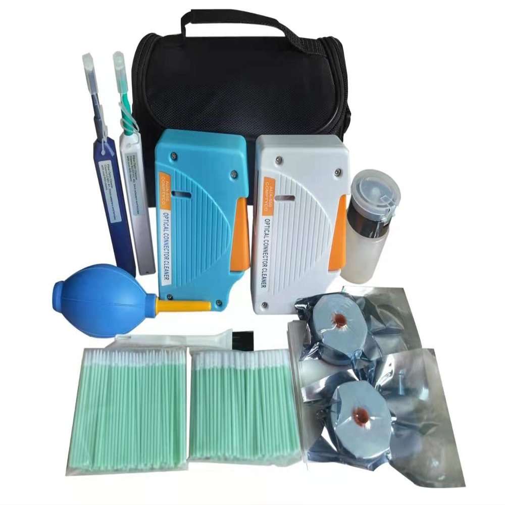 D YEDEMC Fiber Optic Connector Cleaning Kit with 1.25mm / 2.5mm Cleaner Pens & Cassette and Replacement Tapes for FC SC ST LC MU Connectors