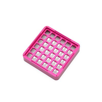 HFSECURITY Anodized Aluminum Alloy Metal Switch Test Frame Box with Acrylic Cover 6x6 Shaft Tester for Cherry Gateron Kailh Outemu Box (Purple)