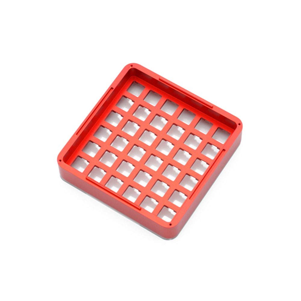HFSECURITY Anodized Aluminum Alloy Metal Switch Test Frame Box with Acrylic Cover 6x6 Shaft Tester for Cherry Gateron Kailh Outemu Box (Red)