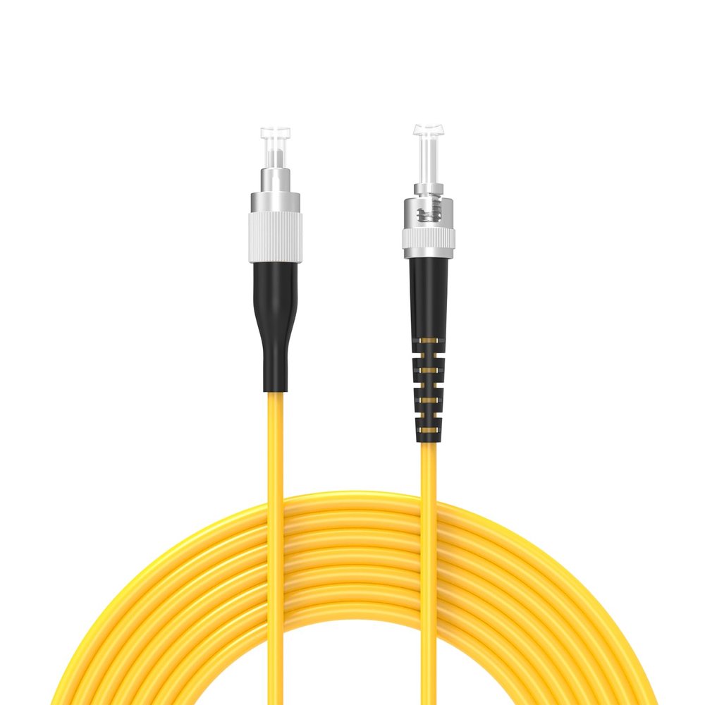Buacoz 60Meters 196ft FC/UPC-ST/UPC Single-Mode Fiber Optic Cable FC to ST OS2 Jumper Optical Patch Cord Simplex 9/125um Yellow FC-ST