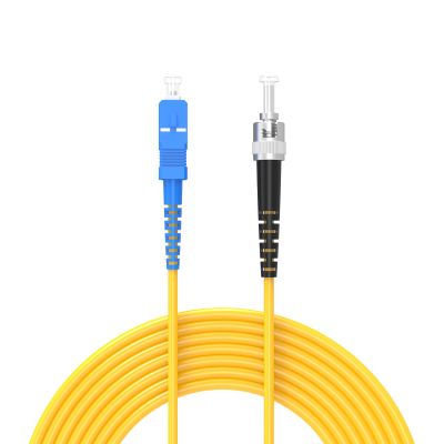 Buacoz 3Meters 10ft SC/UPC-ST/UPC Single-Mode Fiber Optic Cable SC to ST OS2 Jumper Optical Patch Cord Simplex 9/125um Yellow SC-ST