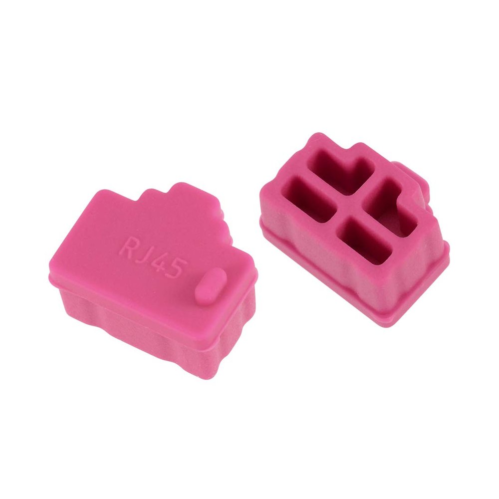 uxcell 20pcs RJ45 Silicone Protectors Ethernet Hub Port Anti Dust Cap Cover, Rose Red