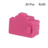 uxcell 20pcs RJ45 Silicone Protectors Ethernet Hub Port Anti Dust Cap Cover, Rose Red view 2