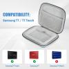 ProCase Hard Carrying Case Compatible for Samsung T7/ T7 Touch Portable SSD with 2 Cable Ties, Shockproof Travel Organizer for 500GB 1TB 2TB USB 3.2 External Solid State Drives -Navy view 2