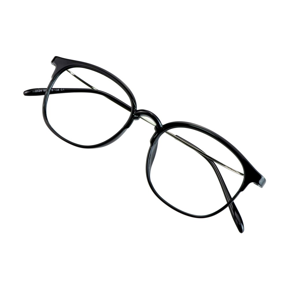 VisionGlobal Blue Light Blocking Glasses for Women/Men, Anti Eyestrain, Computer Reading Glasses, Stylish Oval Frame, Anti Glare (Black, +4.25 Magnification)