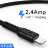 1ft iPhone Charge Cable Short, 5Pack USB to Lightning Cord for Fast Charging Stations 1 Foot Compatible with Apple iPhone 12 11 Pro Max Xs 8 7 6 5 Plus, iPad Air/Mini view 2