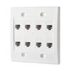 IBL - Cat6 Keystone Ethernet Wall Plate Female to Female - White (8 Port Cat6) view 1