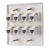 IBL - Cat6 Keystone Ethernet Wall Plate Female to Female - White (8 Port Cat6) view 2