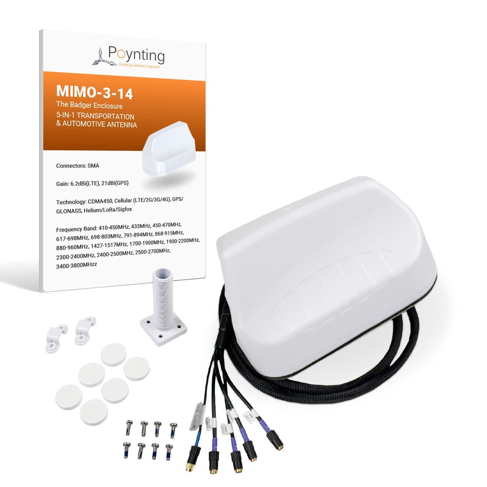 Poynting MIMO-3-14 5-in-1 Transportation & Automotive Antenna | 4X4 MIMO | 5G | 4G | LTE | CBRS | GPS/GLONASS | 410-3800 MHz