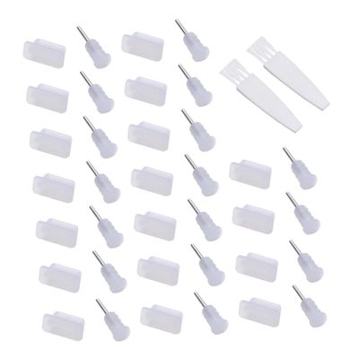 Hemobllo 20pairs Type-c Plugs and Earphone Jack Covers Cleaning Brushes for Mobile Devices Wear- and Fit for Type-c Interfaces
