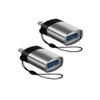 BoxWave Cable Compatible with Samsung Galaxy A51 5G - USB-C to A PortChanger (2-Pack), USB Type-C OTG USB Portable Keychain - Slate Black view 2