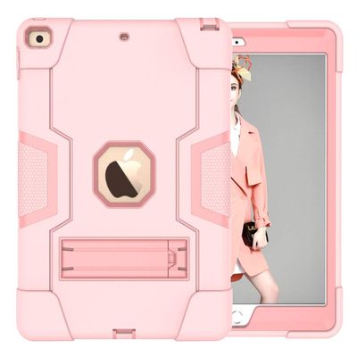 Case for iPad 10.2 inch 2020/2019, Slim Heavy Duty Rugged Full-Body Hybrid Shockproof Drop Protection Cover with Kickstand for iPad 8th Generation/iPad 7th Generation (Rosegold)